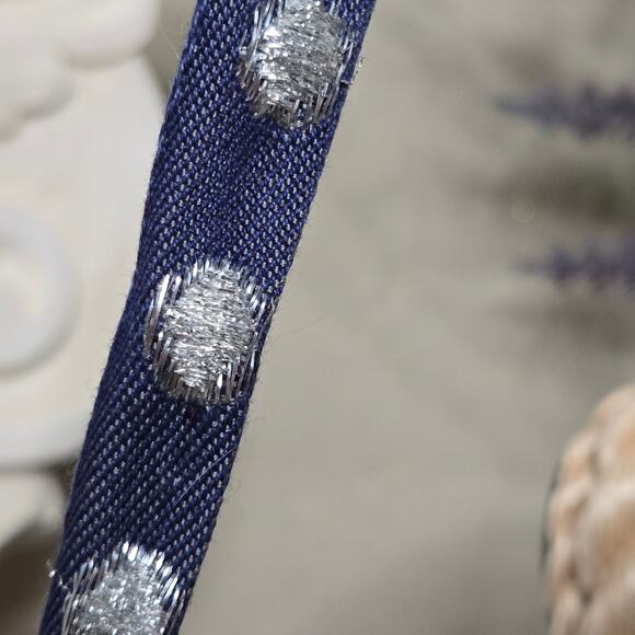 FLR PWR Upcycled Antique Hobnail textured Bedspread bag coin Small blue white - Picture 7 of 17